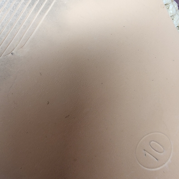 Raffia Slide Sandals Cream Khaki Block Heel Sandals Elegant Mule Sandals Size 10 - Picture 9 of 10